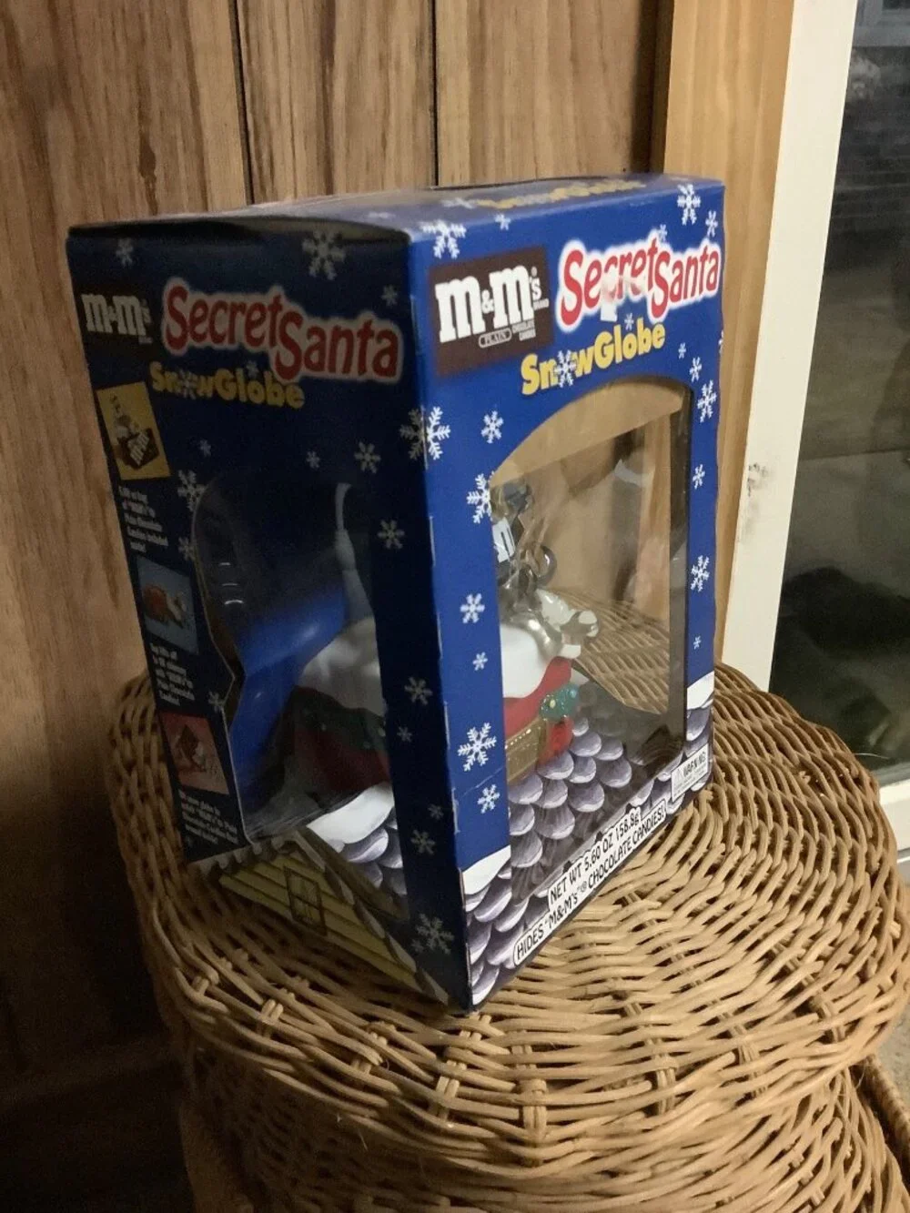 Vintage M&M's Secret Santa Snow Globe -- NIB